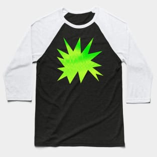 Neon Green and Yellow Zine Style Halftone  Burst Design Baseball T-Shirt